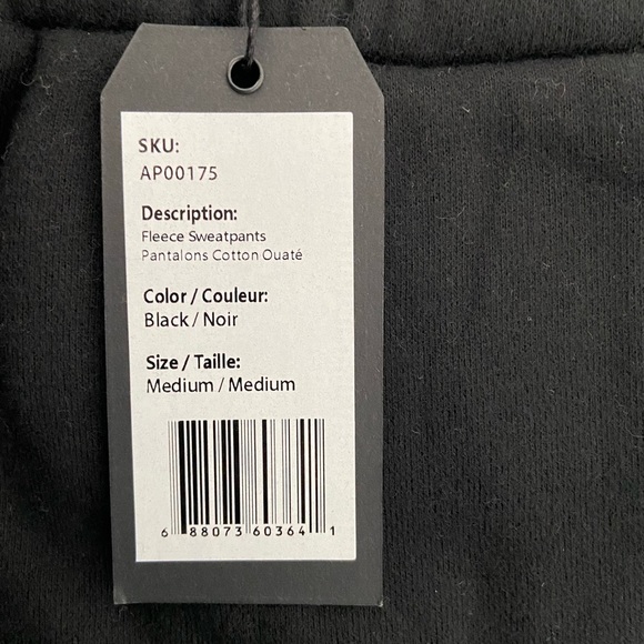 Tweed - Mens - Medium - Organic Sweatpants - Black - NWT - Picture 2 of 7